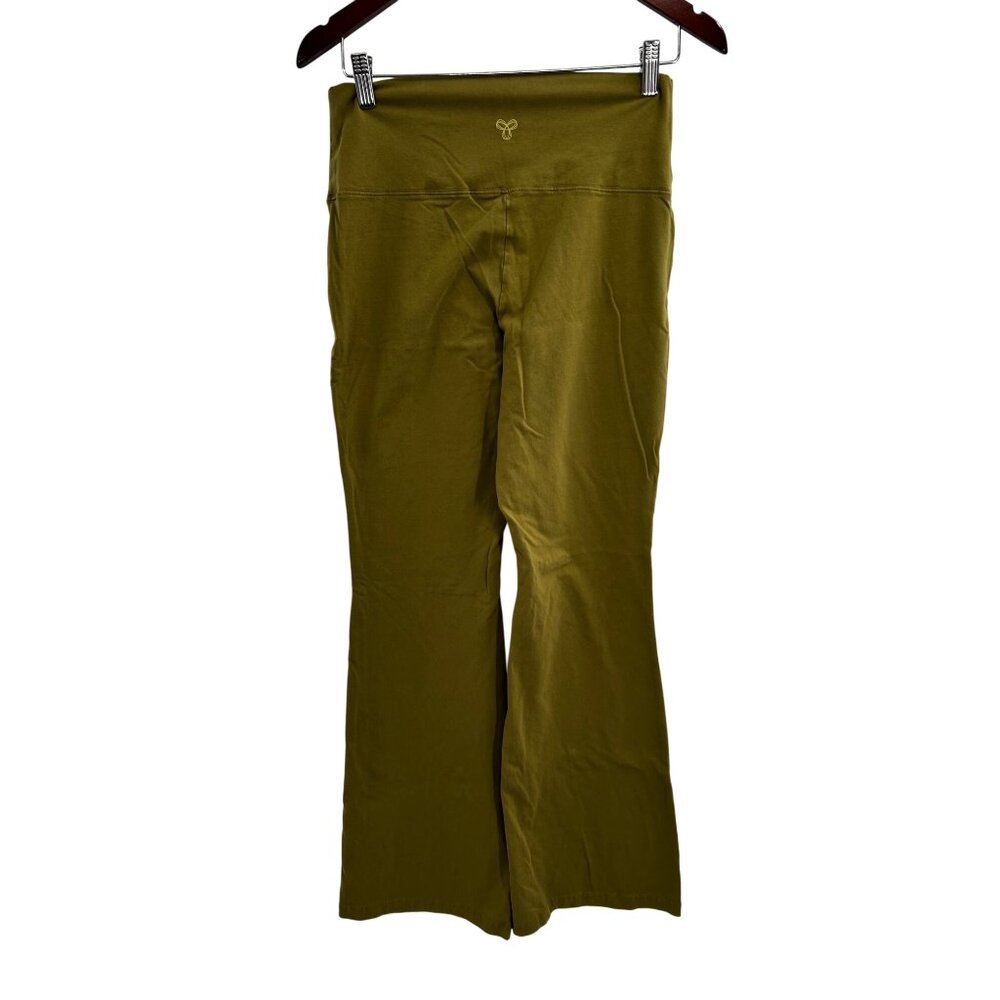Aritzia Tna Leggings Womens large Green Flared Yoga Pants High Rise Athleisure